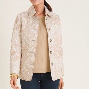 NEW WITH TAG. Size 3, XL. Retail $159. Chico's Lace-Print Quilted Jacket.